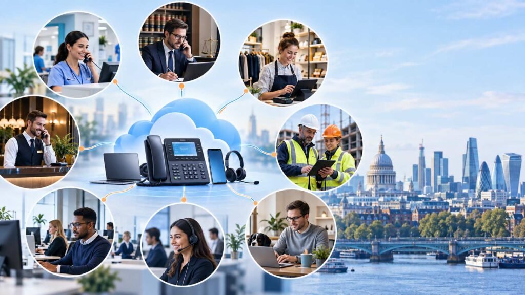 Business VoIP systems connecting healthcare, legal, retail, hospitality, field teams and other UK industries.