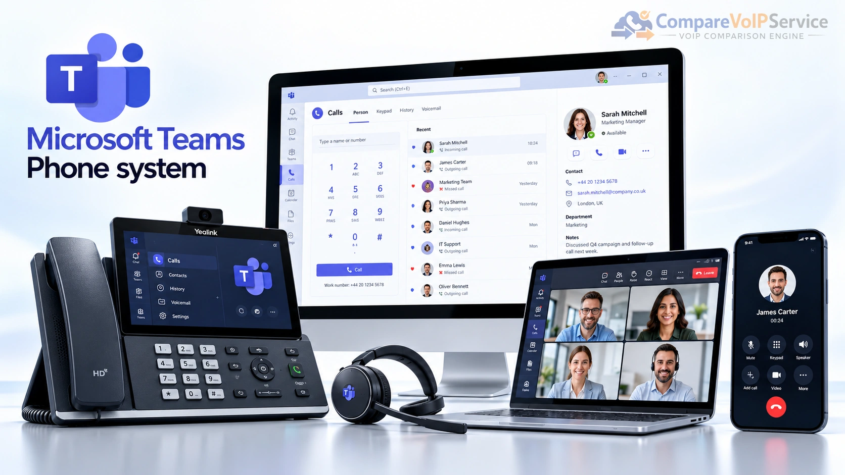 Illustration of Microsoft Teams Phone for business calling